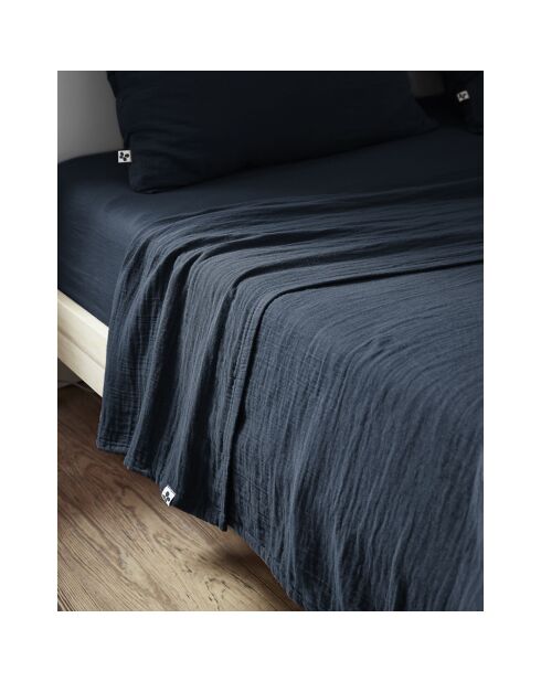 Drap plat Gaïa bleu foncé