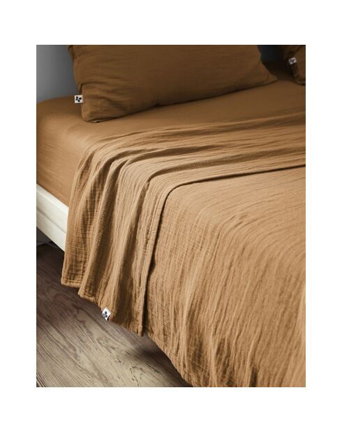 Drap plat Gaïa marron