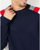 Pull Ideo bleu marine/gris/rouge