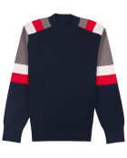 Pull Ideo bleu marine/gris/rouge