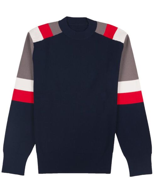 Pull Ideo bleu marine/gris/rouge