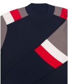 Pull Ideo bleu marine/gris/rouge