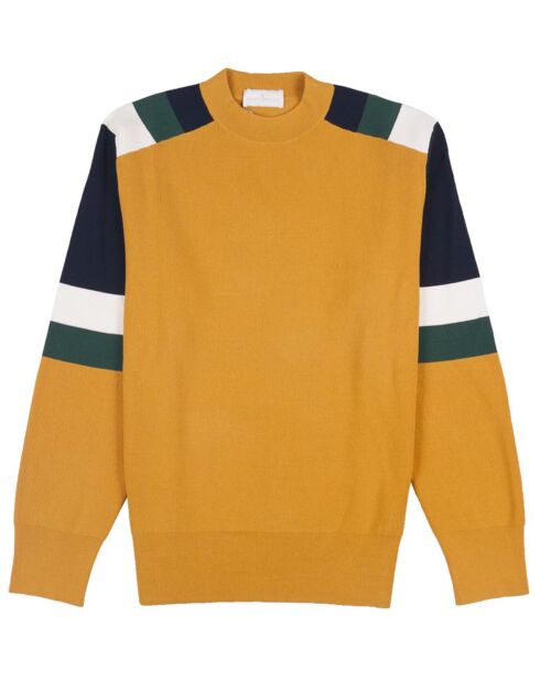 Pull Ideo moutarde/bleu marine/vert