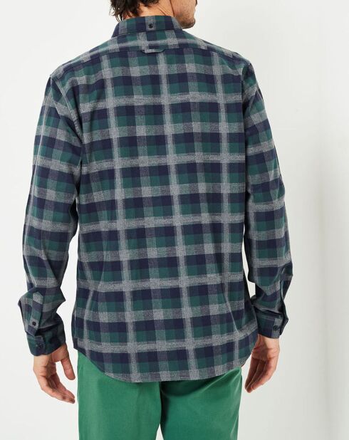 Chemise Indecis à carreaux vert/bleu marine/gris