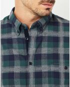 Chemise Indecis à carreaux vert/bleu marine/gris