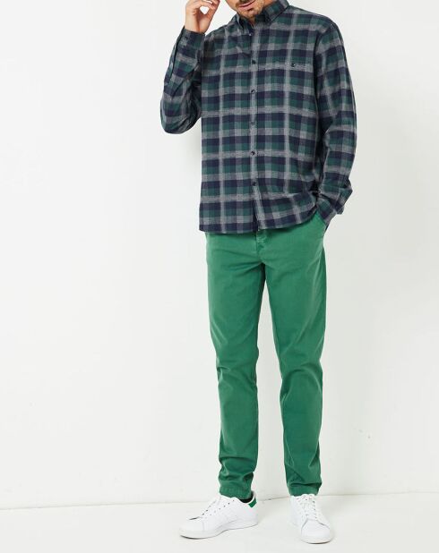 Chemise Indecis à carreaux vert/bleu marine/gris