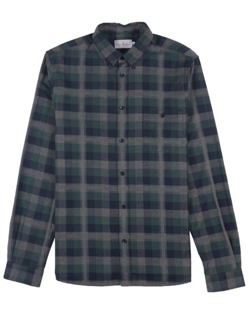 Chemise Indecis à carreaux vert/bleu marine/gris