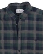 Chemise Indecis à carreaux vert/bleu marine/gris