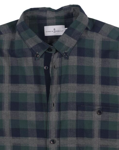 Chemise Indecis à carreaux vert/bleu marine/gris