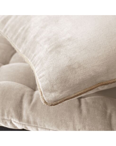 Coussin déhoussable Velours de coton César naturel
