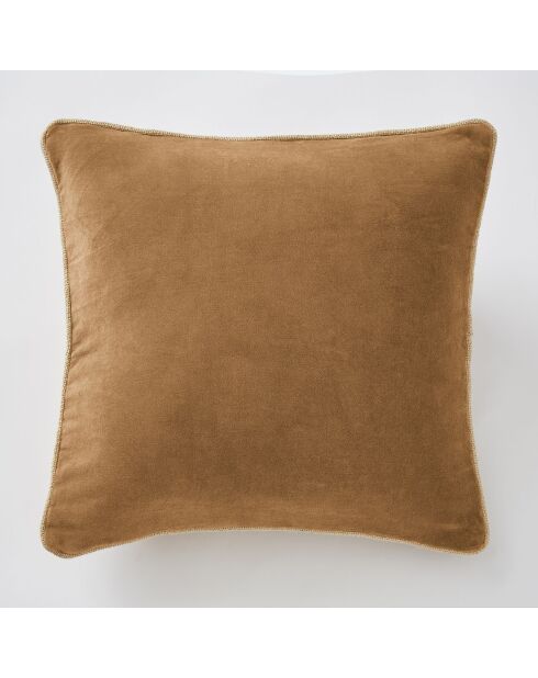 Cuscino sfoderabile in velluto di cotone Caesar marrone