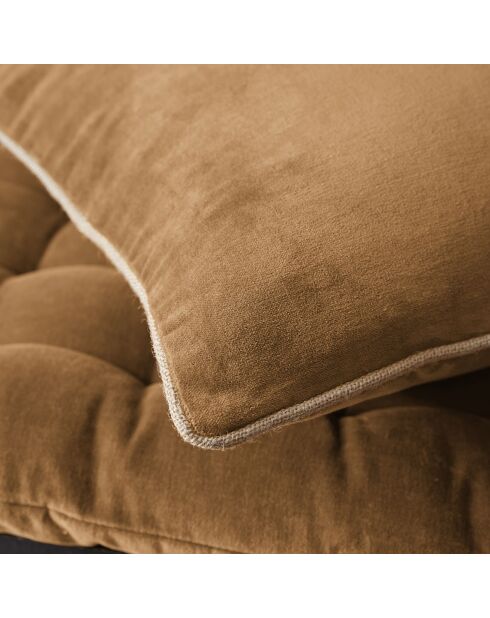 Cuscino sfoderabile in velluto di cotone Caesar marrone