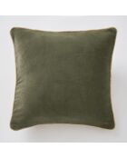 Coussin déhoussable Velours de coton César kaki