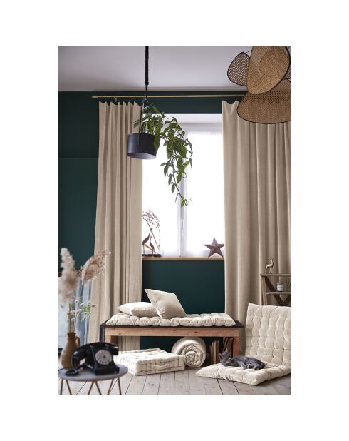 Coussin de sol Velours de coton César Pampa naturel