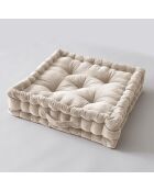 Coussin de sol Velours de coton César Pampa naturel