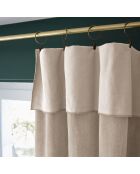 Rideau ajustable + 8 anneaux pince Velours de coton César naturel