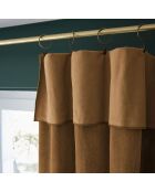 Rideau ajustable + 8 anneaux pince Velours de coton César marron