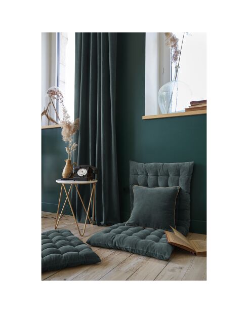 Rideau ajustable + 8 anneaux pince Velours de coton César gris foncé