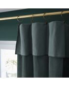 Cortina ajustable con 8 anillas de terciopelo de algodón César gris oscuro