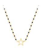 Collier Etoile en Argent doré & Spinelle noire