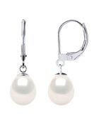 Witgouden en witte peeroorbellen met zoetwaterparels