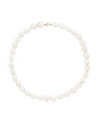 Geelgouden ketting met natuurlijke witte barokke zoetwaterparels