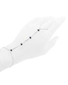 Ringarmband van gerhodineerd zilver en zwarte ronde gekruiste zoetwaterparels