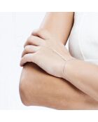 Armband van gerhodineerd zilver en natuurlijke witte ronde gekruiste zoetwaterparels