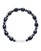 Bracelet Argent Rhodié & Perles de Culture d'Eau Douce Baroques noires