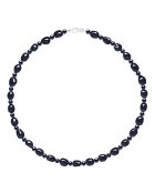 Collier Argent Rhodié & Perles de Culture d'Eau Douce Baroques noires