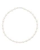 Collier Argent Rhodié & Perles de Culture d'Eau Douce Baroques blanc nacre naturel