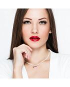 Collier Argent Rhodié, Oxydes de Zirconium  & Perles de Culture d'Eau Douce Rondes blanc naturel