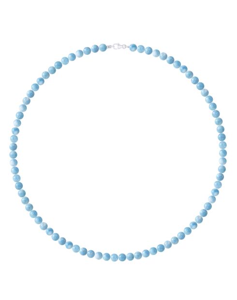 Collana in argento rodiato e acquamarina