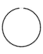 Collana in argento rodiato e pietra lavica