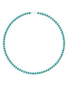 Collar de plata rodiada y turquesa