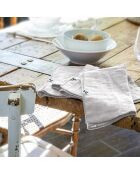 3 Serviettes de table Gaze de coton Gaïa grises