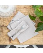 3 Serviettes de table Gaze de coton Gaïa grises