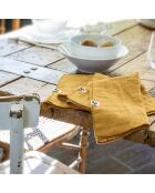 3 servilletas amarillas de gasa de algodón Gaïa