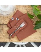 3 tovaglioli da tavola in garza di cotone Gaïa arancioni