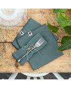 3 Serviettes de table Gaze de coton Gaïa bleues