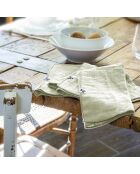 3 tovaglioli da tavola in garza di cotone Gaïa verde chiaro