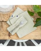 3 tovaglioli da tavola in garza di cotone Gaïa verde chiaro