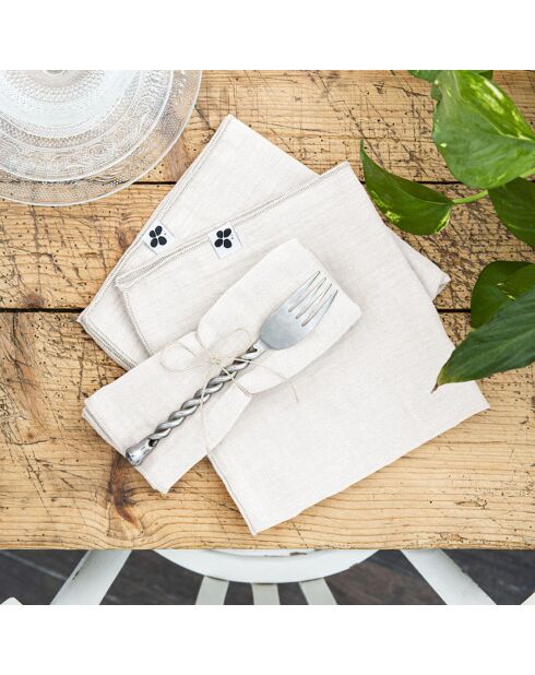 3 servilletas de gasa de algodón Gaïa blancas