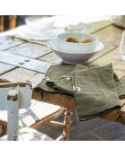 3 tovaglioli da tavola Gaïa in garza di cotone kaki