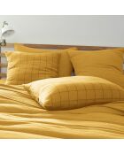 Taie d'oreiller Gaze de coton Gaïa Match jaune clair