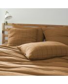 Taie d'oreiller Gaze de coton Gaïa Match marron
