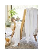 Plaid à franges Gaze de coton Gaïa blanc