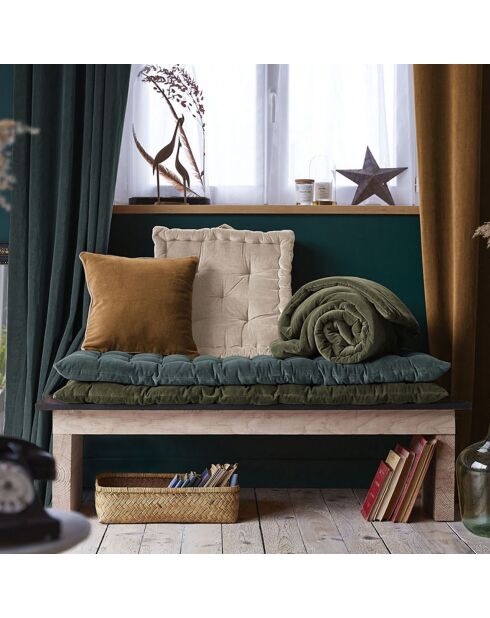 Coussin de sol Velours de coton César Pampa naturel