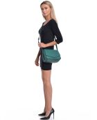 Sac bandoulière en Cuir vert - 20x25.5x14 cm