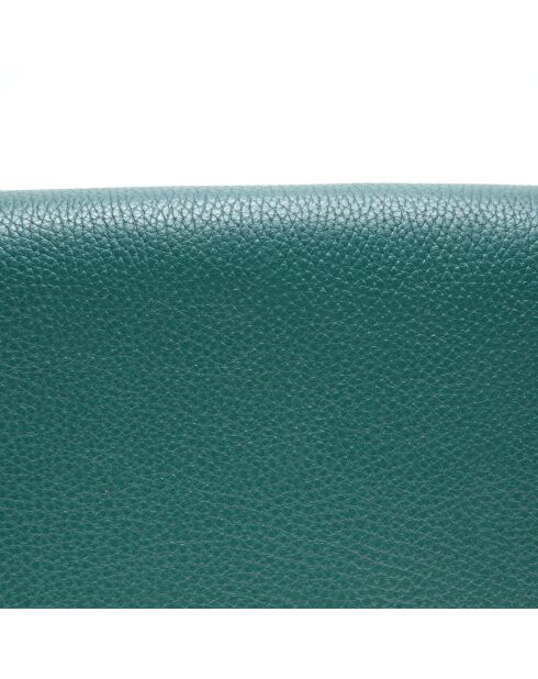 Groene leren schoudertas - 20x25,5x14 cm